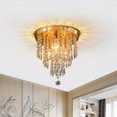 Axyaa Crystal Ceiling Light: Elegant Hanging Fixture for Home Decor & Indoor Lighting