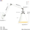 Axyaa Loft Industrial Swing Arm Wall Lamp with Vintage Edison Bulb