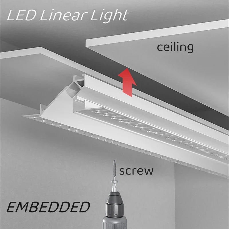 Axyaa 1m Trimless LED Aluminum Profile for Hidden Plaster Board Backlighting