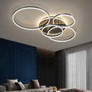 Axyaa Modern LED Chandelier: Gold Black Dimmable Indoor Lamp for Living Study Room