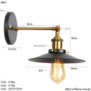 Axyaa Antique Gold Rustic Wall Lamps LED Industrial Wall Lights Loft Decor