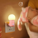Axyaa LED Night Light - 2-Color Baby Sleep Aid & Energy-Saving Bedroom Plug-in Light