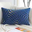 Axyaa Nordic Style Velvet Cushion Cover 30x50cm with Gold Embroidery for Home Decor