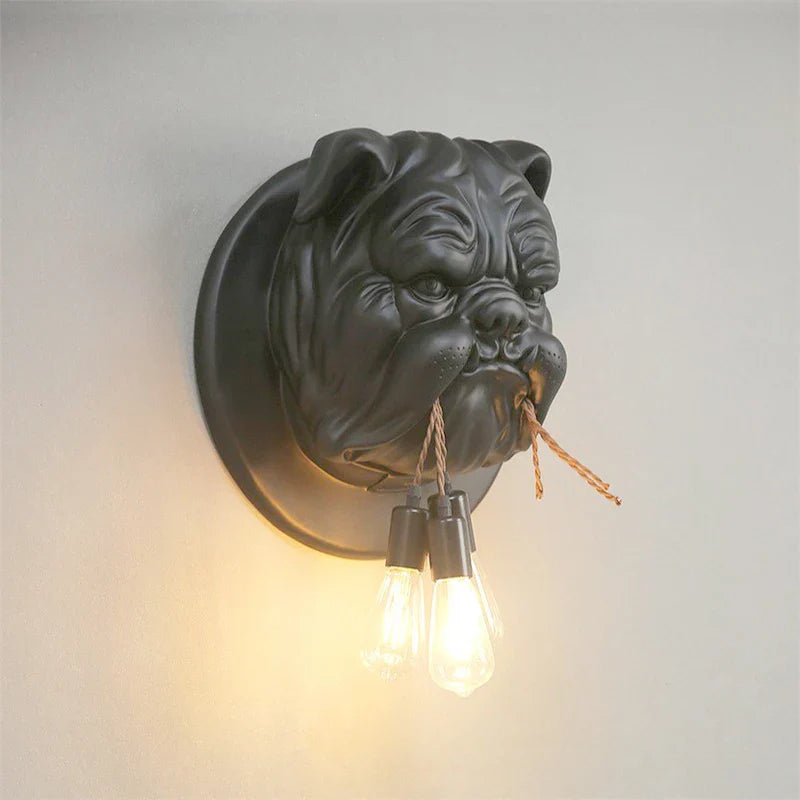 Axyaa Bulldog Resin Wall Lamp for Home Decor and Lighting Fixtures