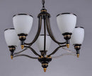 Axyaa American Country Iron Chandelier with White Glass - Ideal for Suspension Lighting in Any Room