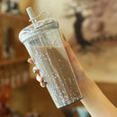 Axyaa Kawaii Bubble Tea Insulated Bottle with Straw: BPA-Free Sparkling Drinkware for Girls