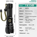 Axya Rechargeable Zoomable LED Flashlight for Camping Outdoor Waterproof Torch