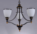 Axyaa American Country Iron Chandelier with White Glass - Ideal for Suspension Lighting in Any Room