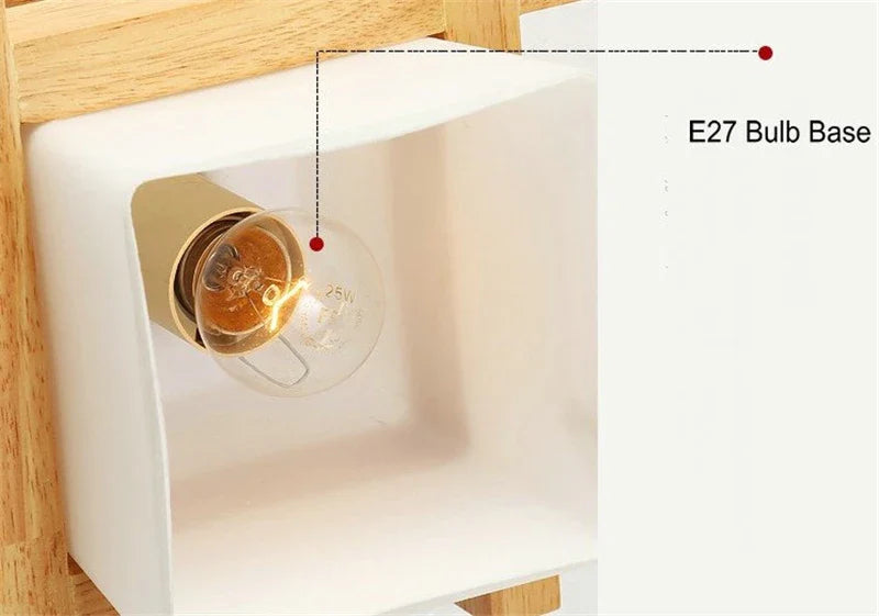 Axyaa Wooden Glass Ceiling Light with E27 LED for Hallways and Balcony