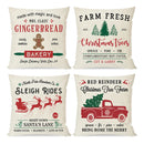 Axyaa Christmas Linen Cushion Covers for Stylish Sofa Decor