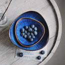Axya Blue Ceramic Tableware Set: Flat Plate, Steak Dish, Breakfast Plate, Big Bowl