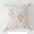 Axyaa Pink Ivory Boho Cushion Cover 45x45cm Handmade Zigzag Design