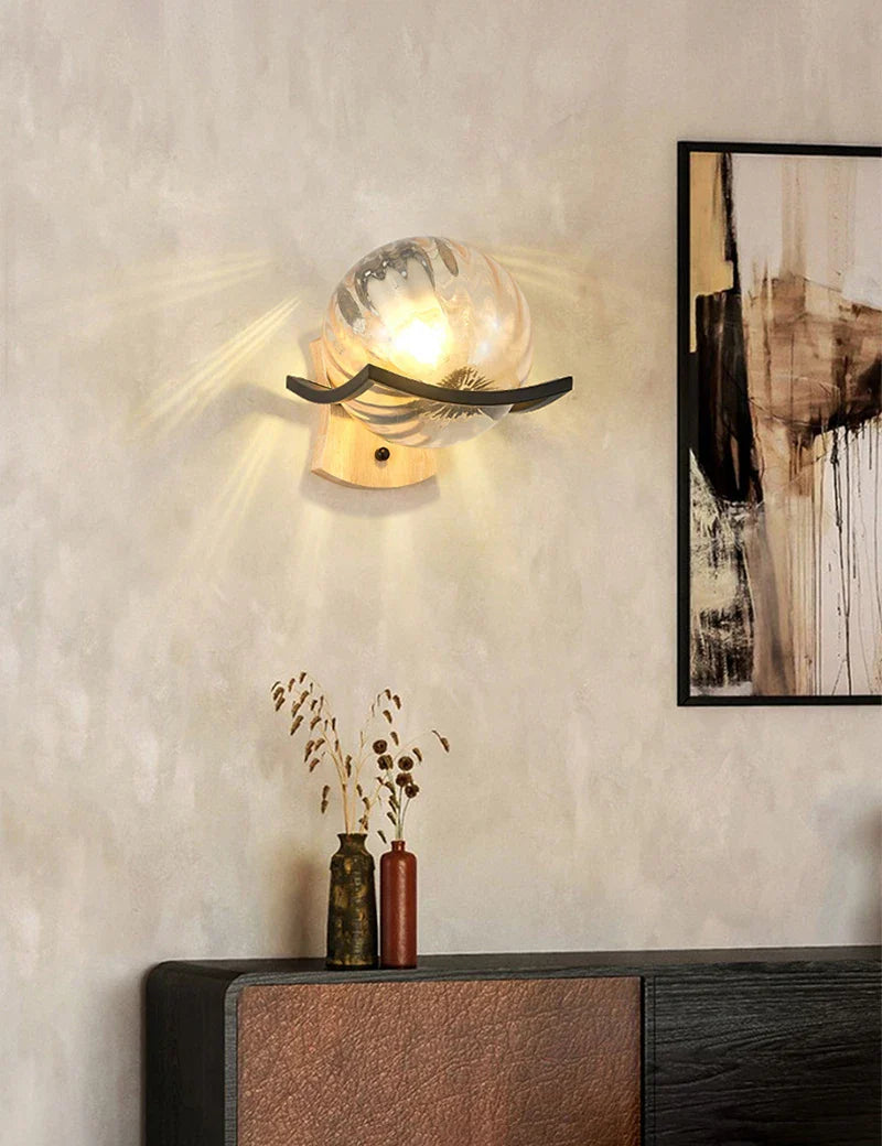 Axyaa Moon Bedside Sconce Wall Lamp - Modern Japanese Design