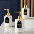 Axya White Ceramic Hand Sanitizer Bottle for Home Bathroom Subpackage