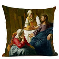 Art Oil Painting Pearl Girl Cushion Cover 45*45cm Axyaa Home Decor Art Accessories