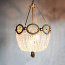 Axyaa Gold Crystal Chandelier Hemp Rope Beaded Kitchen Light