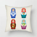 Axyaa Cartoon Doll Pattern Polyester Cushion Cover for Home Decor