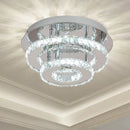 Axyaa LED Crystal Chandelier: Stylish Round Ceiling Light for Home Decor