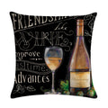 Axyaa Red Wine Bottle Throw Pillow Cover 45X45CM