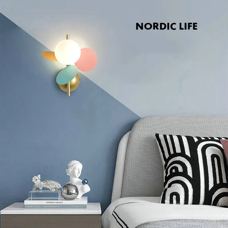 Nordic Macaron Tree Leaves Wall Lamp for Kids' Room: Axyaa Decor