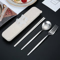 Axyaa Stainless Steel Cutlery Set with Box - Portable Dinnerware Kit