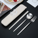 Axyaa Stainless Steel Cutlery Set with Box - Portable Dinnerware Kit
