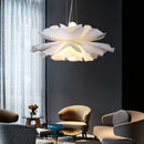 Axyaa White Flower Pendant Lamp: Elegant E27 Acrylic Lampshade for Bedroom and Living Room
