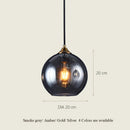 Axyaa Glass Ball Pendant Lights: Modern Nordic Design in Gold, Silver, Gray, Amber