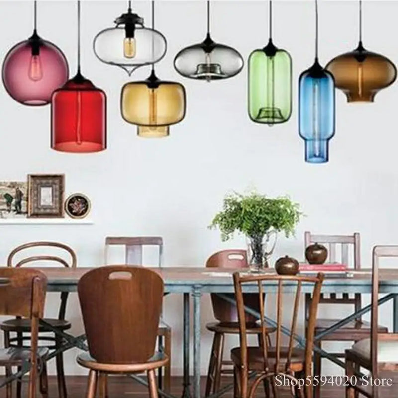 Nordic Glass Pendant Lamp by Axyaa - Stylish Hanging Lighting for Home Decor