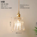 Axyaa Nordic Style Copper Pendant Light with Glass Shade - Modern Hanging Lamp