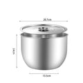 Axyaa Stainless Steel Egg Beater Basin with Lid - Food Storage Container
