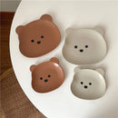 Axyaa Kawaii Bear Ceramic Bowl Plate Set for Kitchen Utensils and Tableware