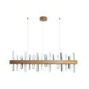 Axyaa Gold Art Deco Crystal Chandelier LED Lighting 40W Luxury for Living Room