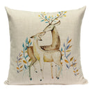 Axyaa Christmas Deer Snowman Cartoon Cushion Cover - Festive Decor Pillowcase