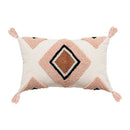 Axyaa Pink Rainbow Tufted Diamond Pillow Cover for Living Room Girls Room