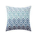 Axyaa Blue Floral Geometric Embroidery Pillow Cover 45x45cm for Cozy Living Room