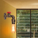Axyaa Industrial Rust Water Pipe Wall Sconce Single-Head Bedside Lamp