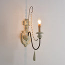 White Wooden Beads Chandelier by Axyaa: Vintage Elegant Retro Lighting for Foyer & Lobby