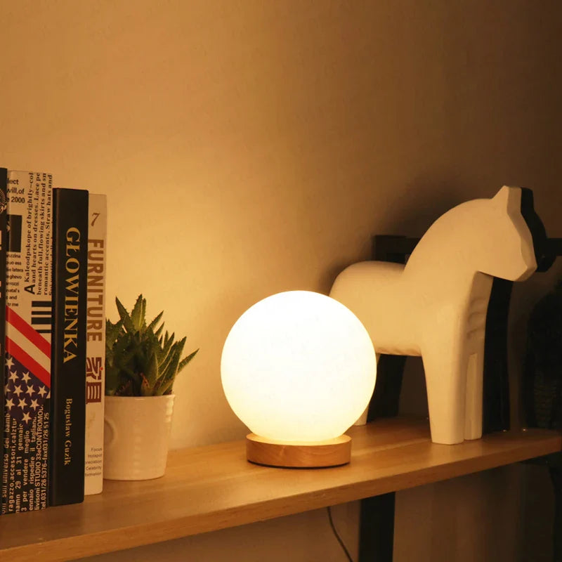 Axya Glass Ball LED Table Lamp for Home Decor Lighting