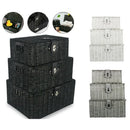 Axyaa Resin Woven Storage Basket with Lid & Handles