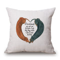 Axyaa Dachshund Dog Print Cotton Linen Pillow Covers 45X45cm