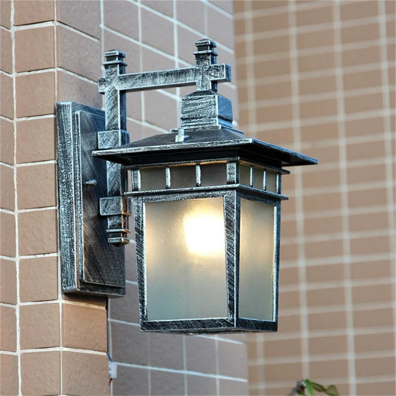 Axyaa Retro Black Outdoor Wall Lamp LED Sconces Waterproof Decorative for Home Aisle