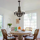 Rural Wood Candle Chandelier for Living Room Bedroom Loft Home by Axyaa