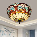 Axyaa Stained Glass Round Ceiling Light for Asile, Bedroom, Kitchen