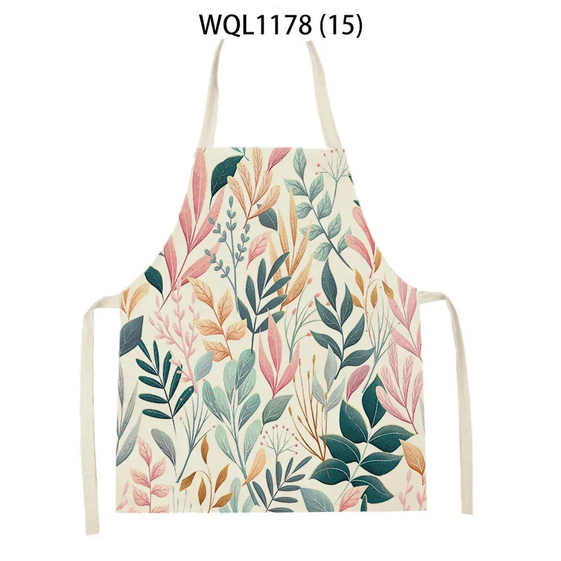 Tropical Jungle Print Kitchen Apron, Axyaa Plant Leaves Chef Bib for Kids Men Women