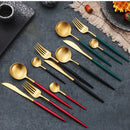 Axyaa Stainless Steel Cutlery Set: Knife Fork Teaspoons Coffee Spoons Dinnerware Kitchen