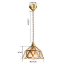 Axyaa Japanese Style Vintage Glass Copper Pendant Lights