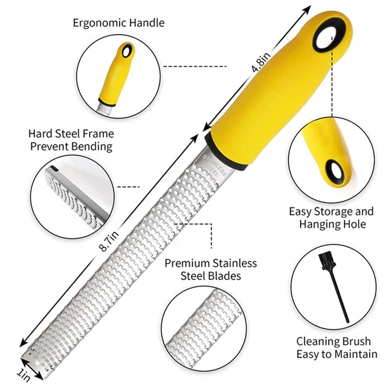 Axyaa Stainless Steel Lemon Cheese Grater Fruit Cutter Grinder Kitchen Tool