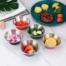 Axyaa Stainless Steel Sauce Dishes Set of 2 - Home Kitchen Tableware Seasoning Plates
