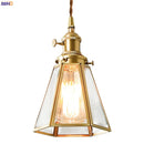 Axyaa Nordic Copper LED Glass Pendant Light for Cafe, Restaurant, Bedroom - Hanging Lamp